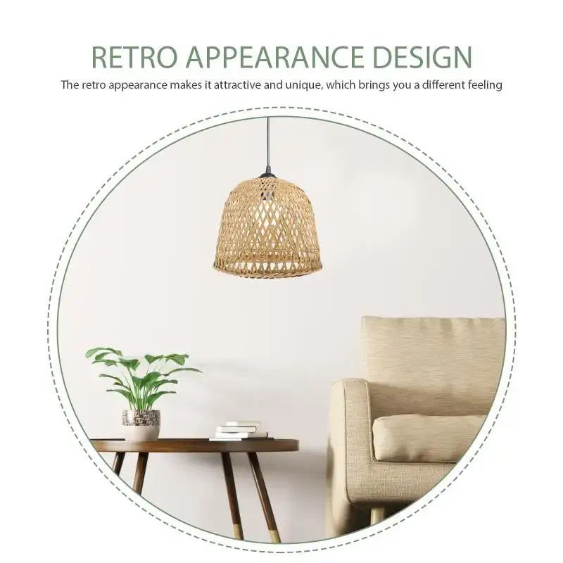 Handcrafted Zen Bamboo Woven Lamp Shade - Vintage Boho Lighting